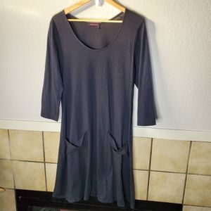 Fresh Produce black pocket front long sleeve dress